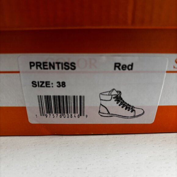 NIB  Miz Mooz Prentiss Lace Up Ankle Boot Red Leather EU 38 - Picture 6 of 6